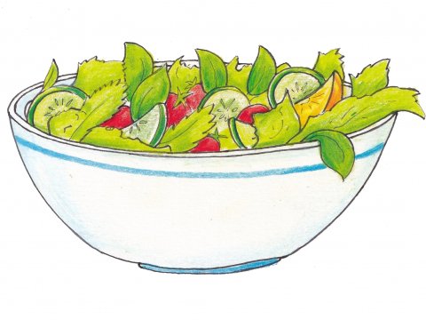 salat, hrásalat, grænmeti